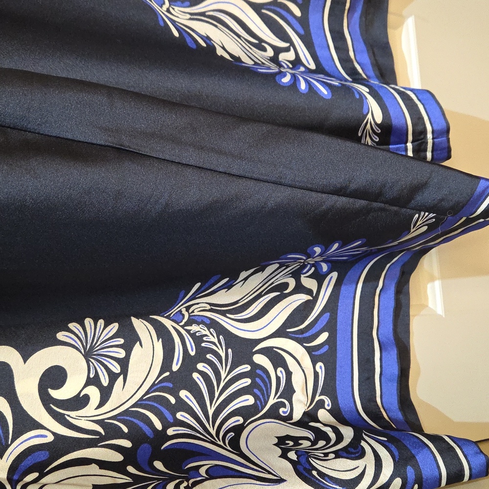 Nwt XL Ellen Tracy Navy and White Wide Leg Pull Up Pants - Picture 8 of 15